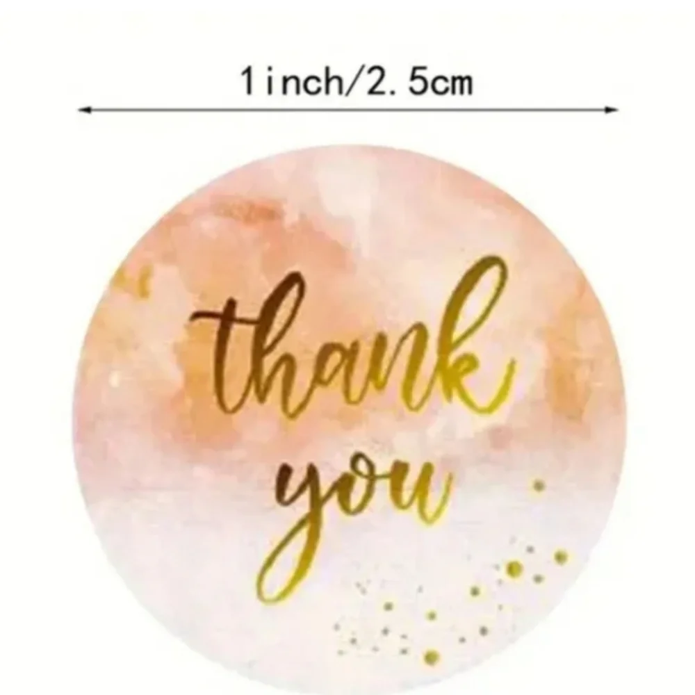 500 Pieces Roll Thank You Sealing Sticker